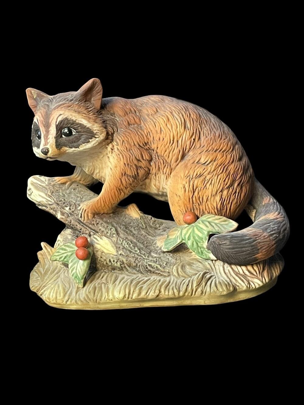 Vintage Masterpiece by Homco Hand Painted Raccoon 5" Porcelain Figurine 1247